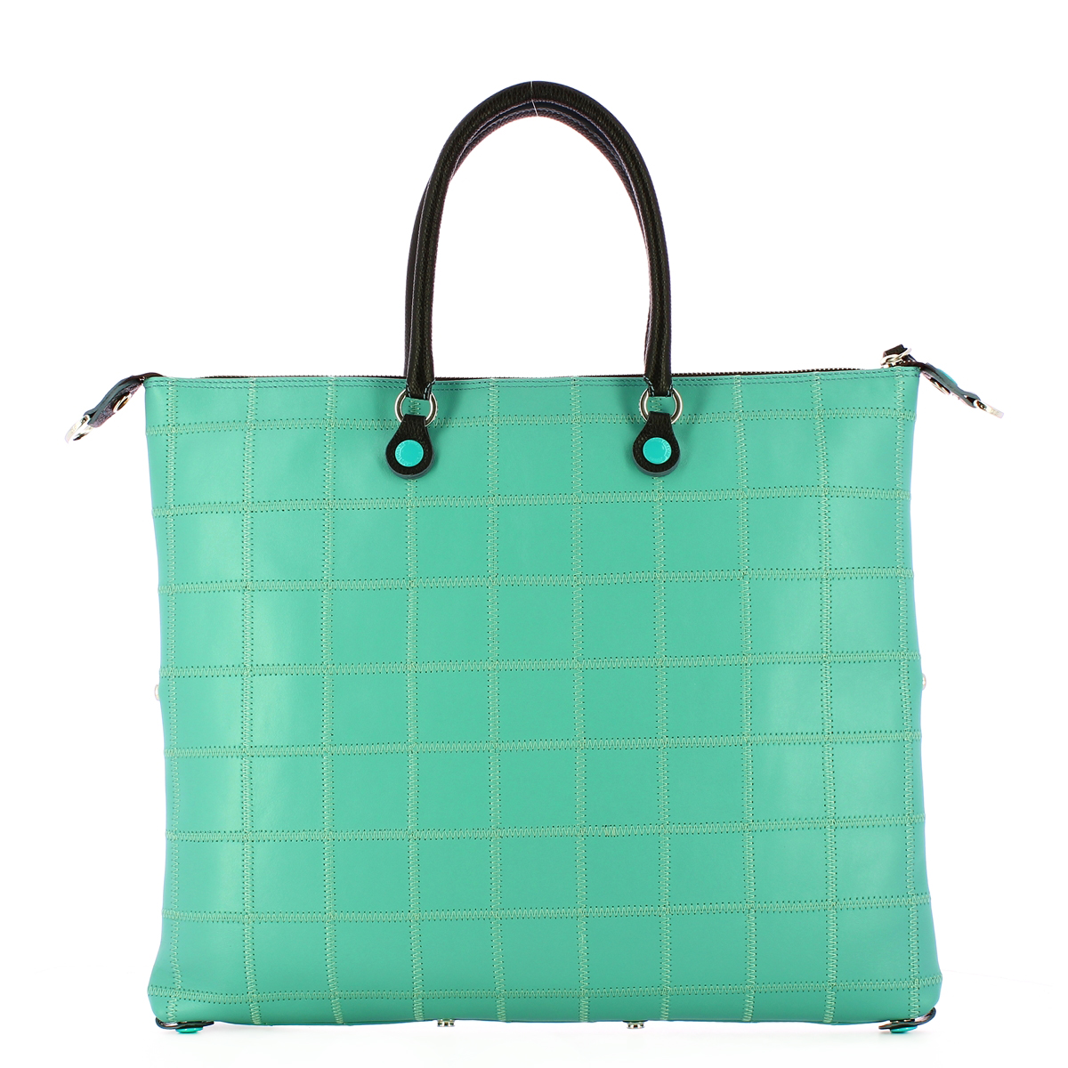 Gabs Borsa G43 L Patchwork in pelle opaca Acquamarina - 3