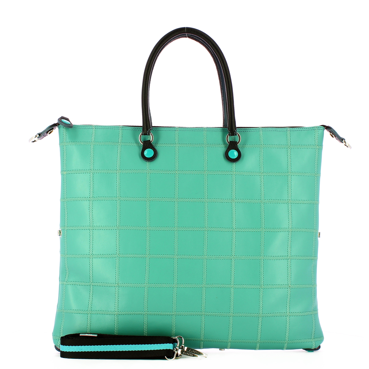 Gabs Borsa G43 L Patchwork in pelle opaca Acquamarina - 4