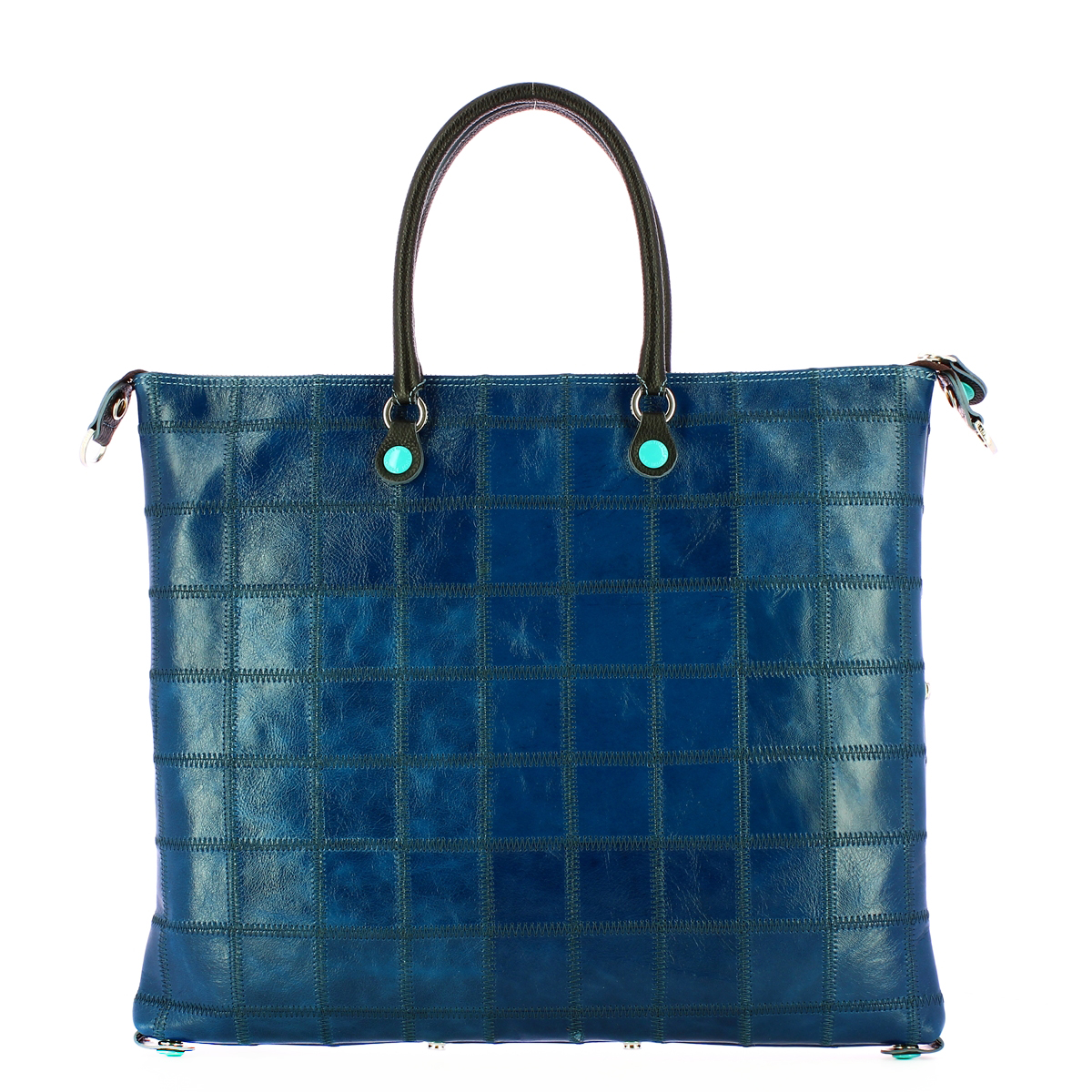 Gabs Borsa G43 L Patchwork in pelle lucida Bluette - 3