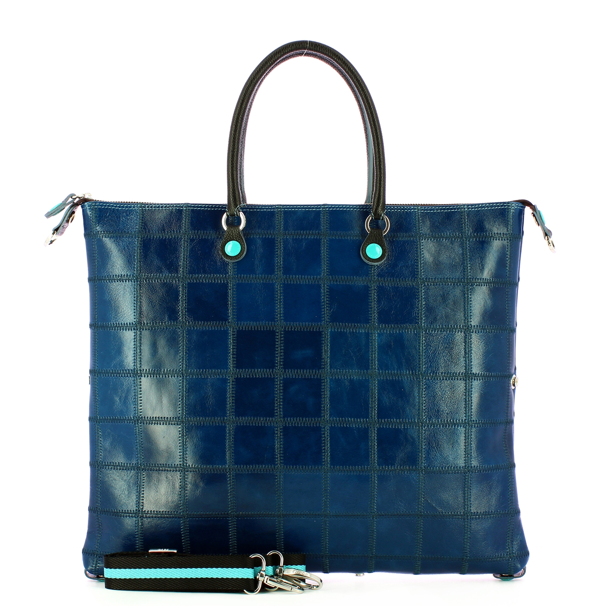 Gabs Borsa G43 L Patchwork in pelle lucida Bluette - 4