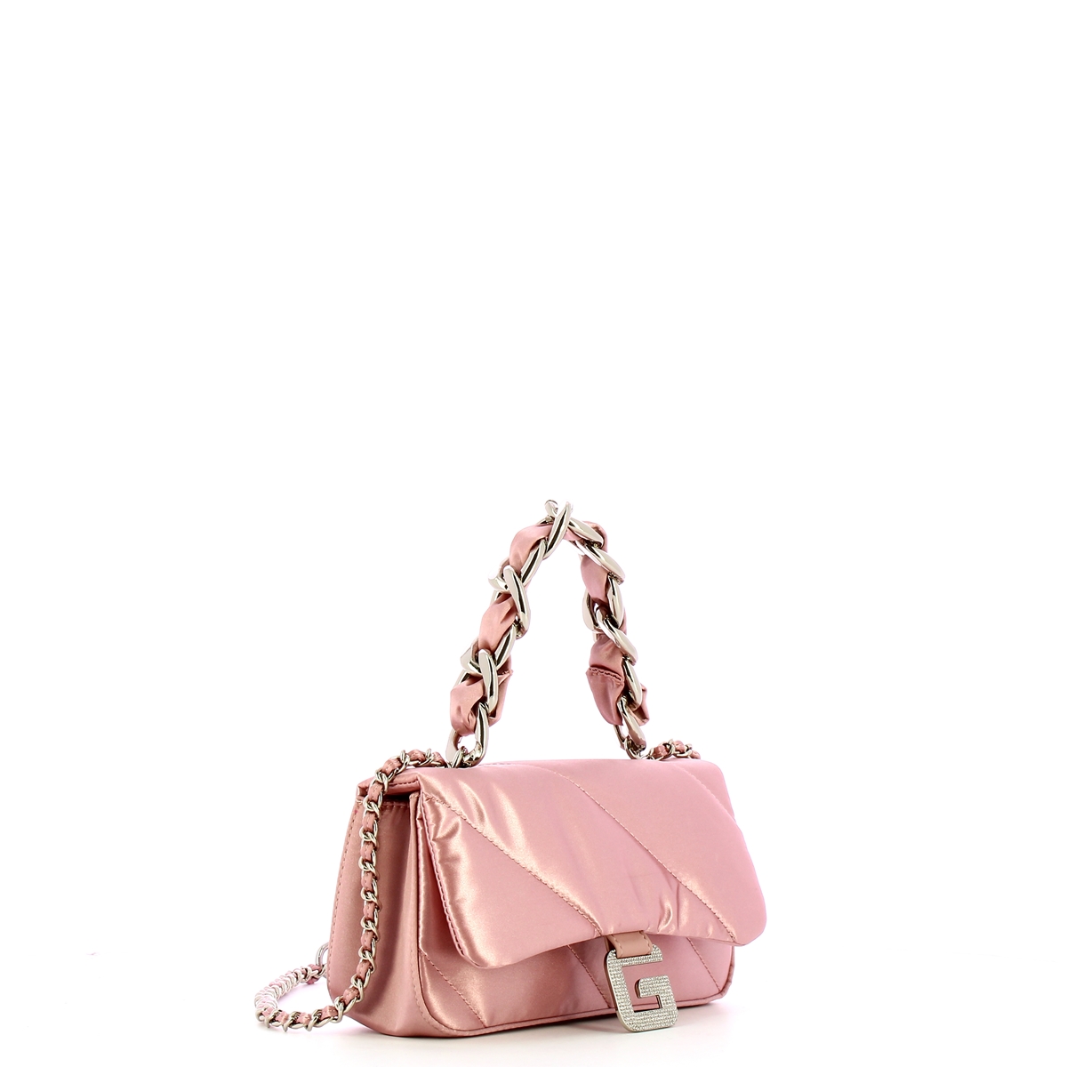 Gaëlle Mini Borsa a mano in satin Rosa Cipria - 2