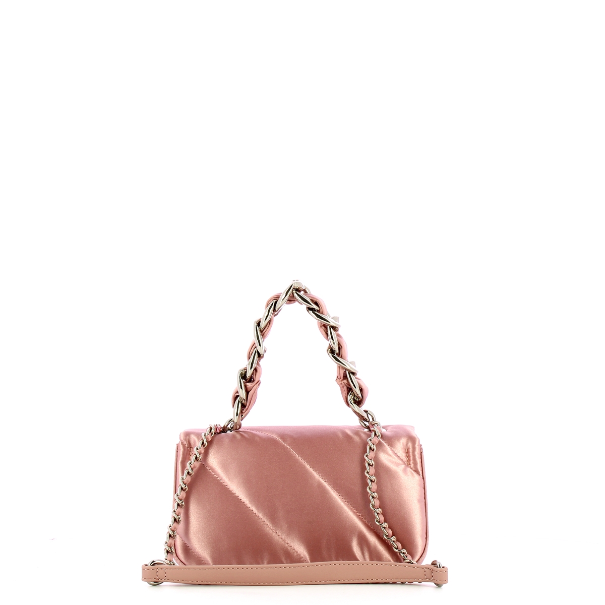 Gaëlle Mini Borsa a mano in satin Rosa Cipria - 3