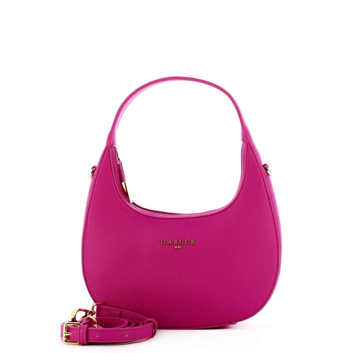 Gaëlle Mini Hobo Bag in similpelle saffiano Fucsia - 4