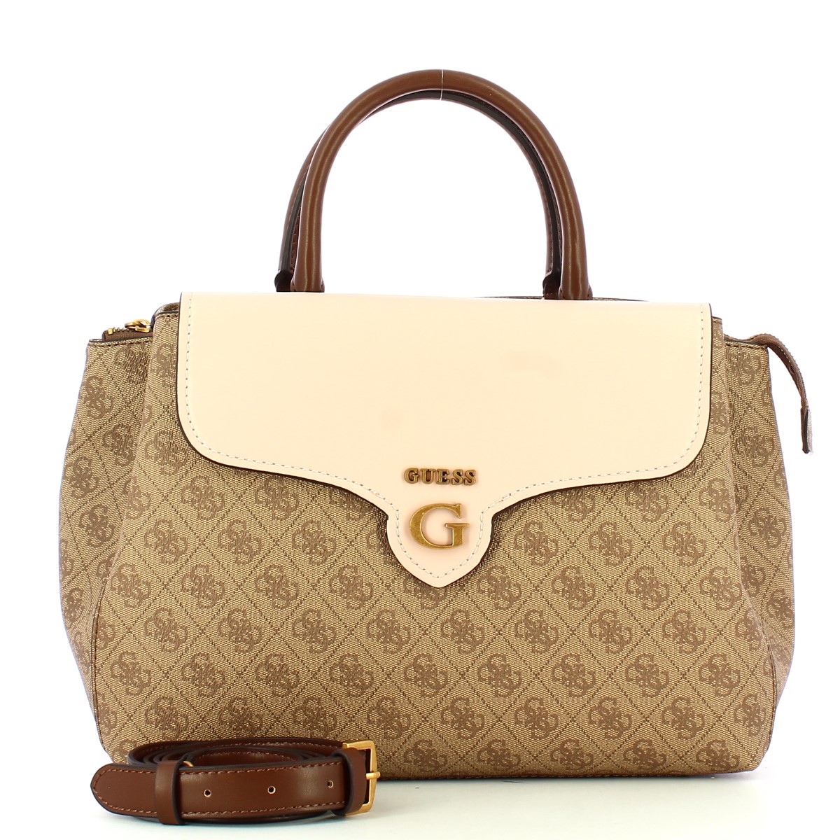 Guess Borsa a mano Rossana Latte Logo Shell - 4