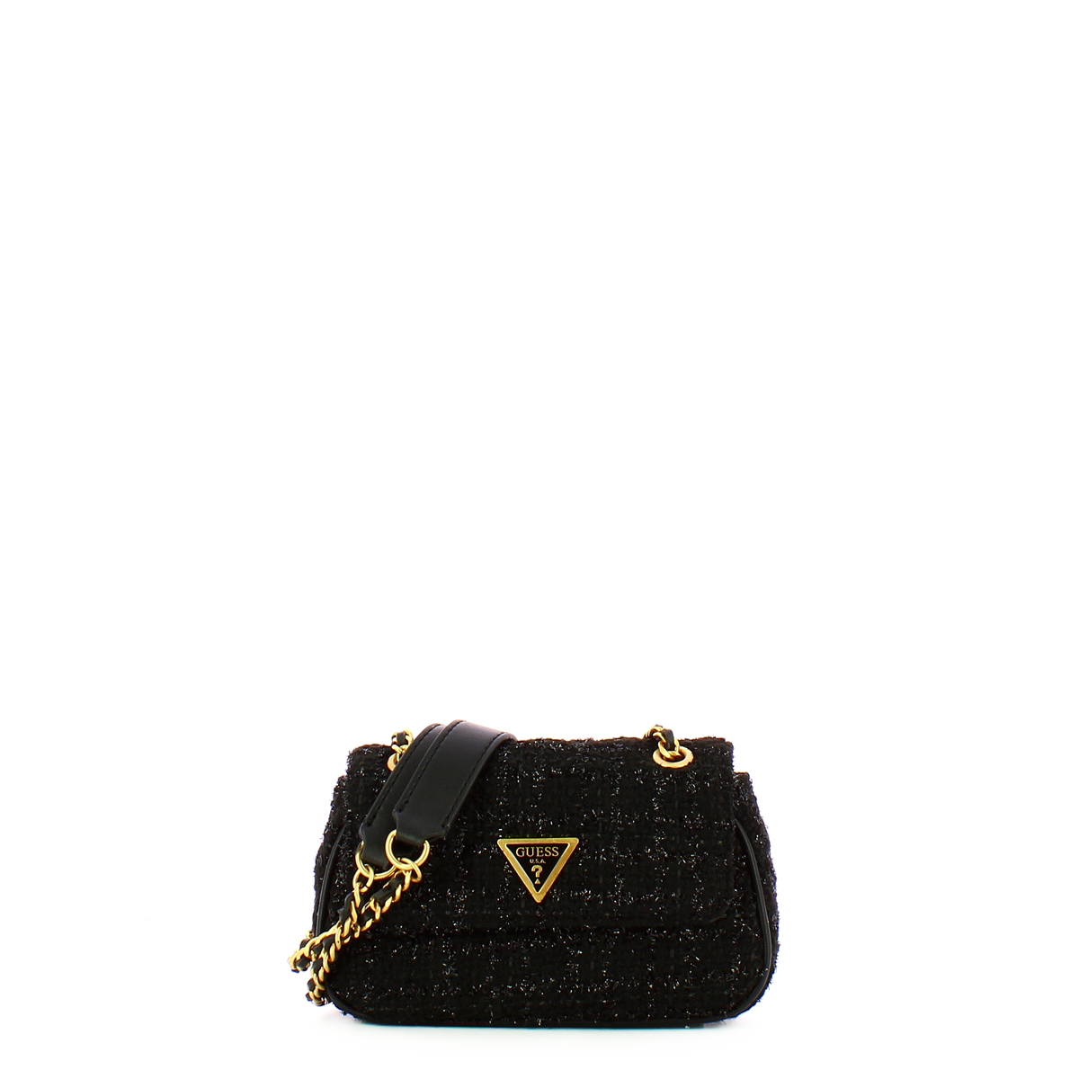 Guess Mini Borsa a spalla Giully Tweed Black - 1