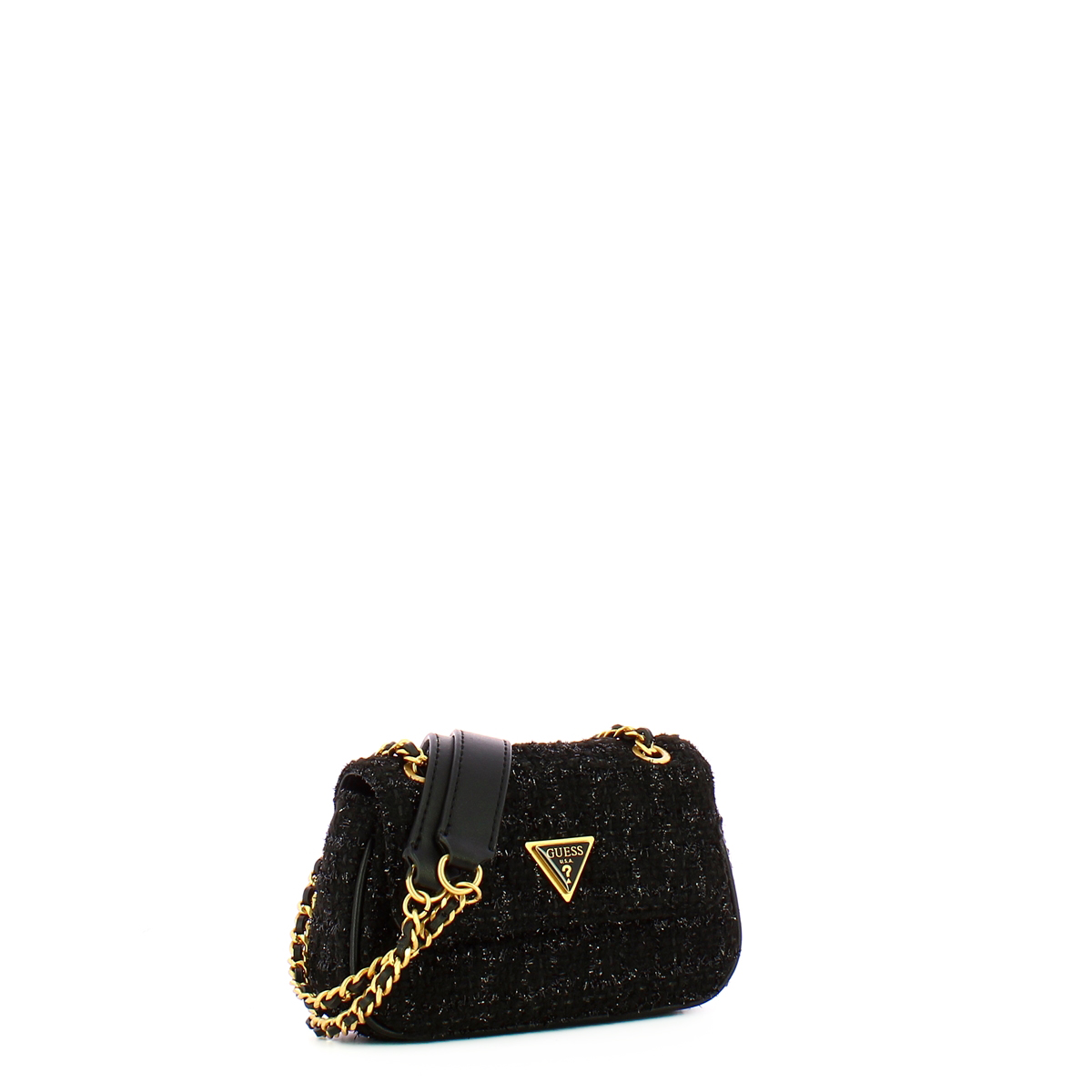 Guess Mini Borsa a spalla Giully Tweed Black - 2