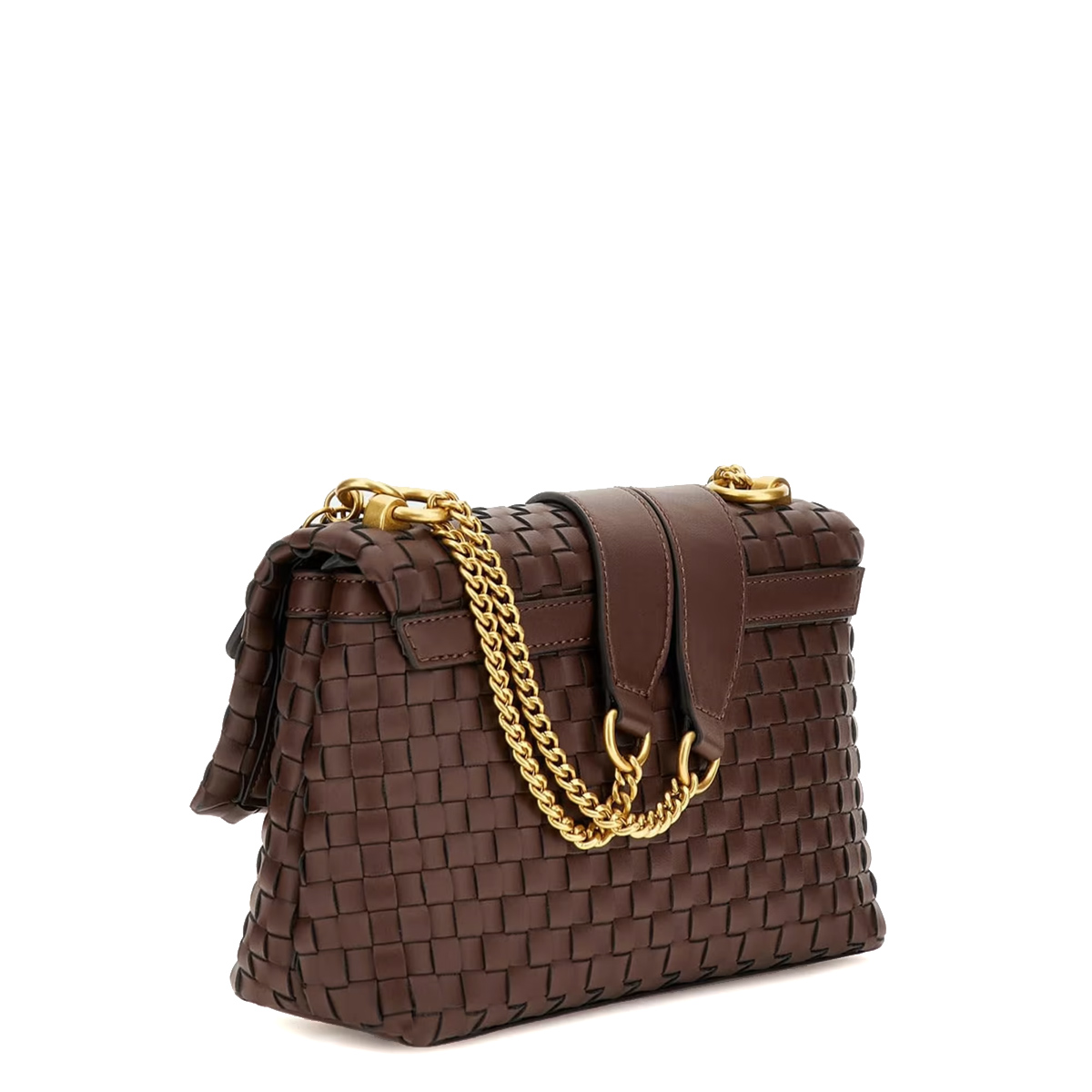 Guess Borsa a spalla Lisbet intrecciata Mahogany - 2