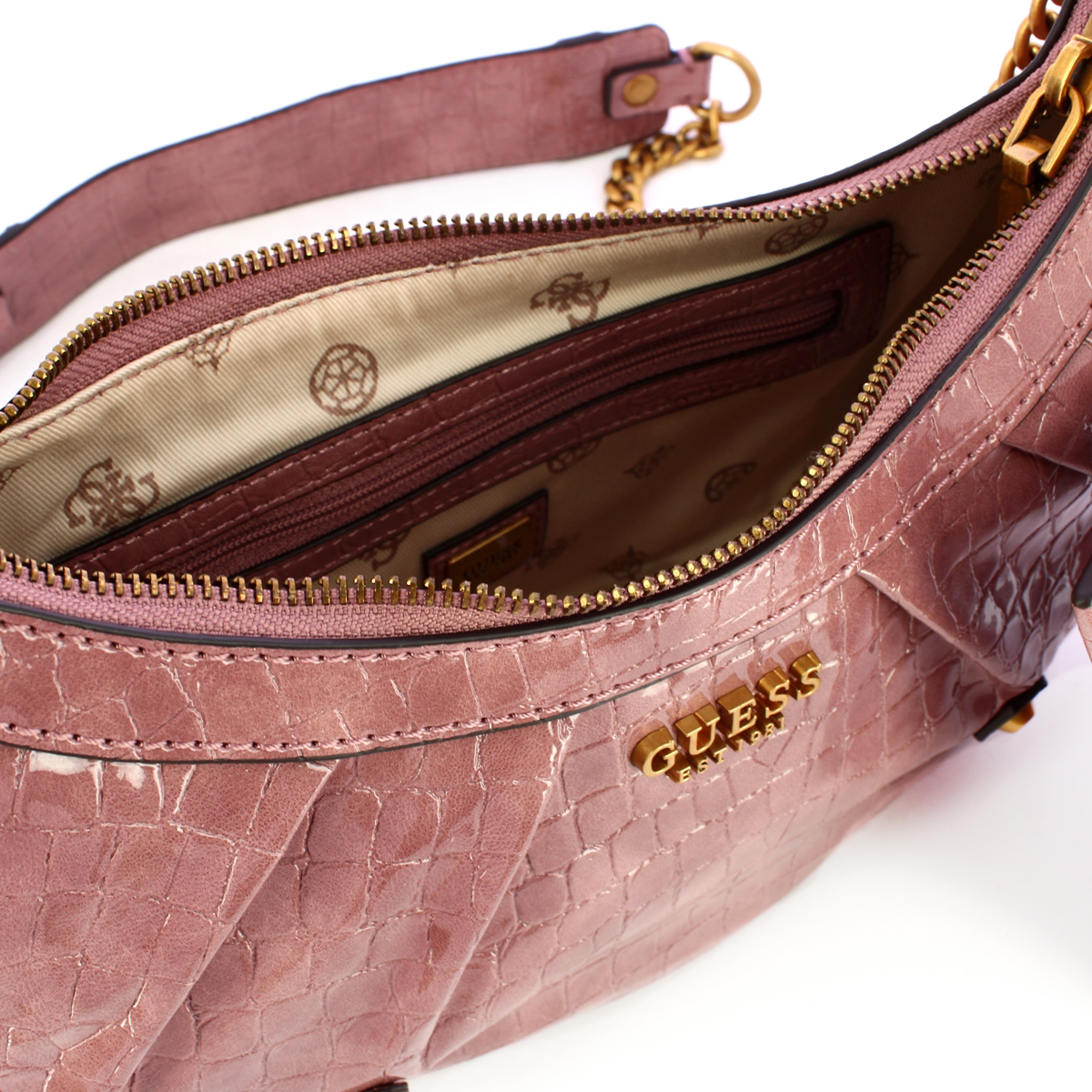 Guess Borsa a tracolla a mezzaluna Clelia Rosewood - 4