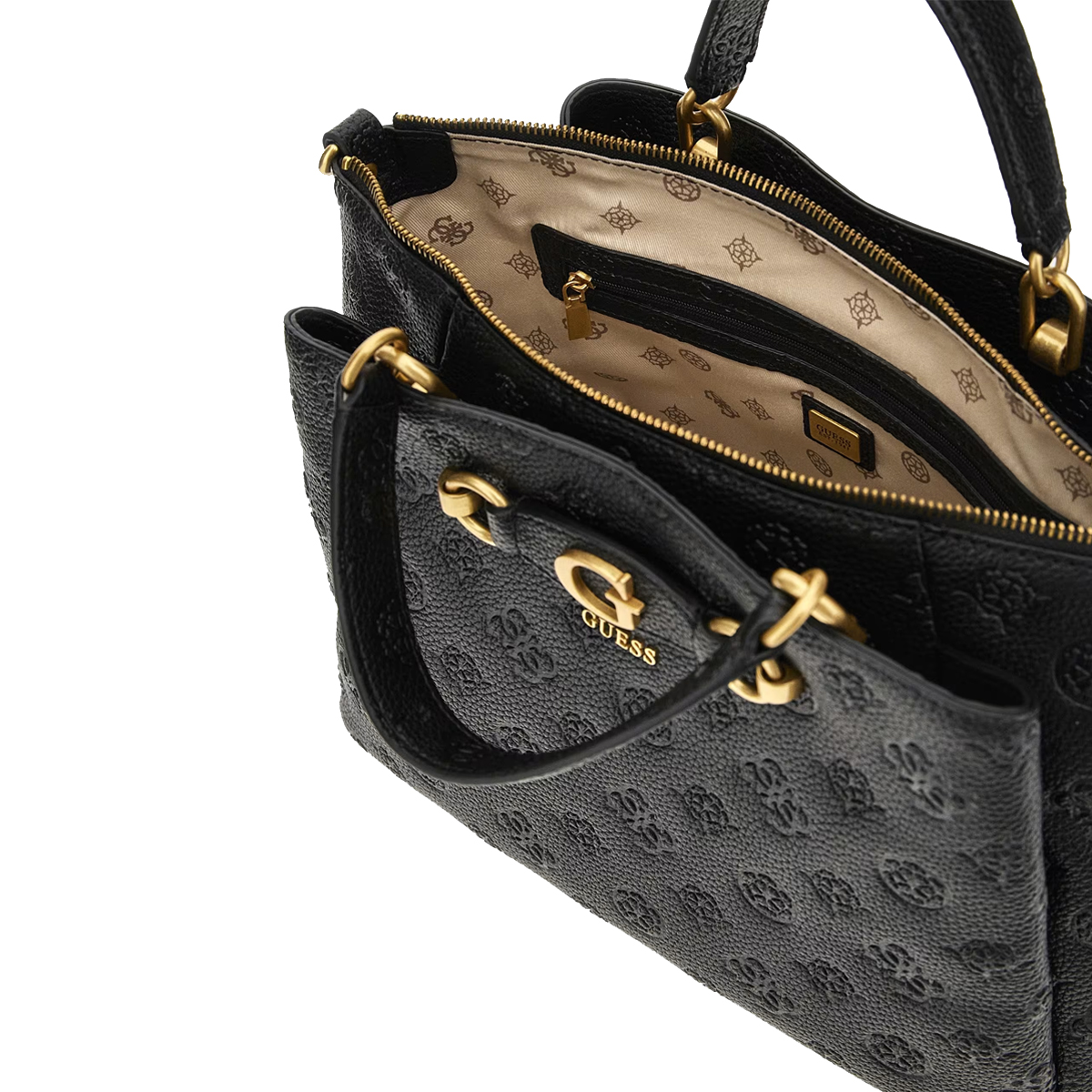 Guess Borsa a mano Izzy Peony Black Logo - 4