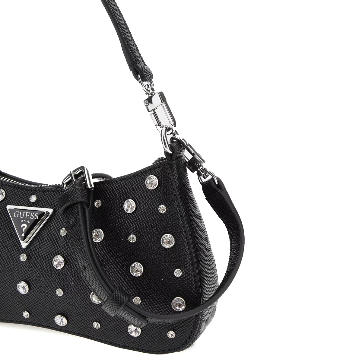 Guess Mini Borsa a spalla Liona con strass Black - 3