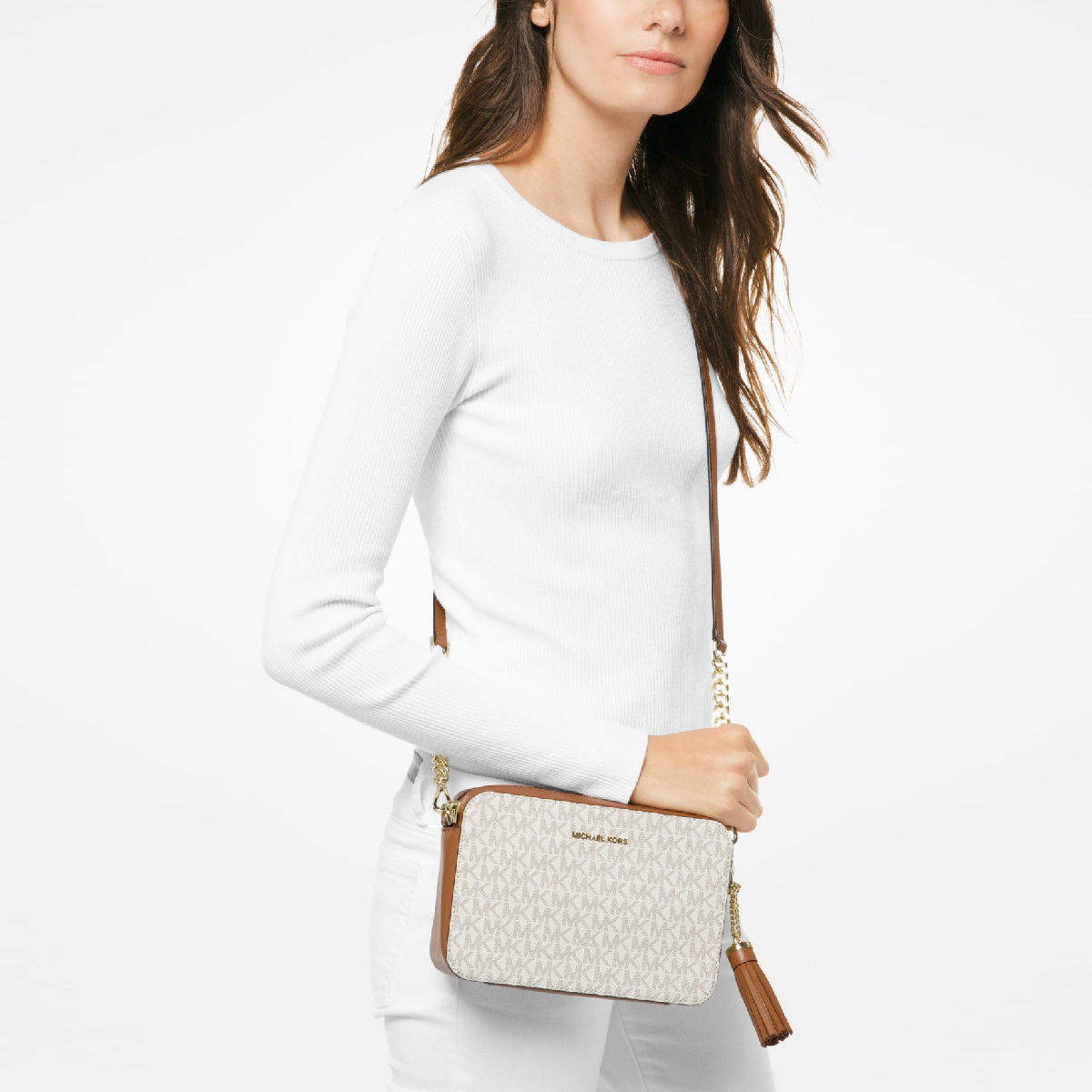 Michael Kors Borsa a tracolla Ginny logata Vanilla - 3