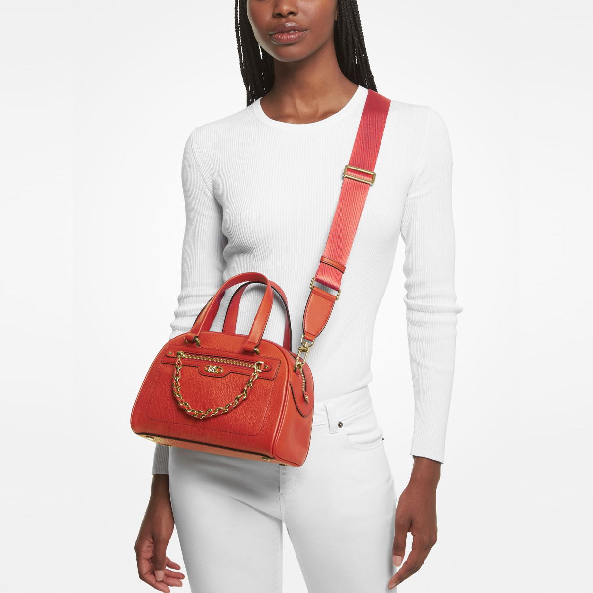 Michael Kors Borsa a mano Williamsburg Small Bright Terracotta - 3