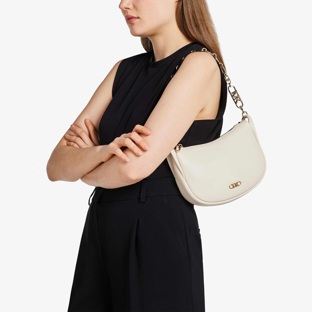 Michael Kors Borsa a spalla Kendall Small Light Cream - 4