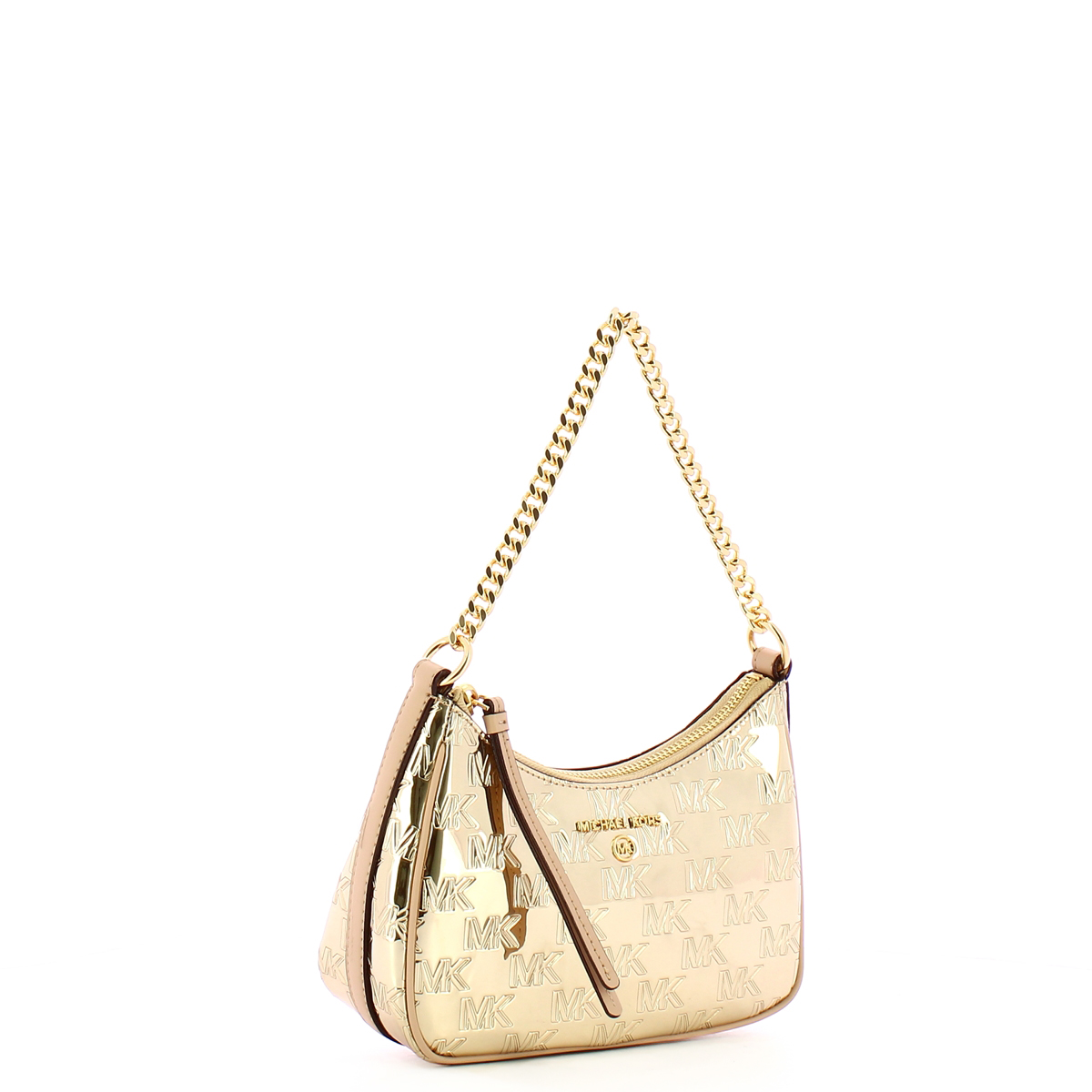 Michael Kors Borsa a spalla Jet Set Charm Small in vernice Pale Gold - 2