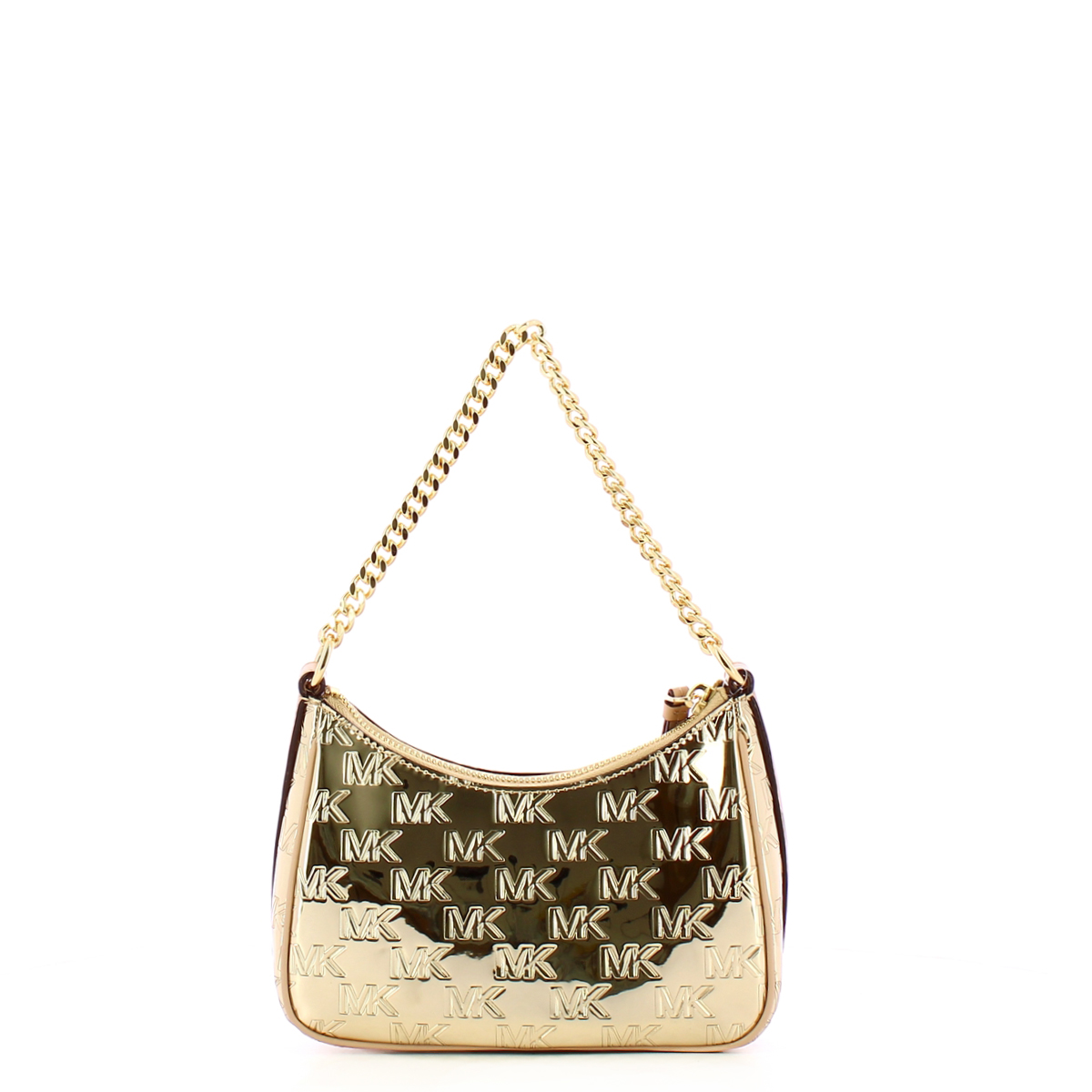 Michael Kors Borsa a spalla Jet Set Charm Small in vernice Pale Gold - 3