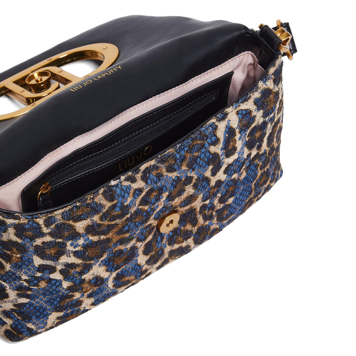 Liu Jo Borsa a spalla LaPuffy Denim Blue Pizzo Animalier - 5