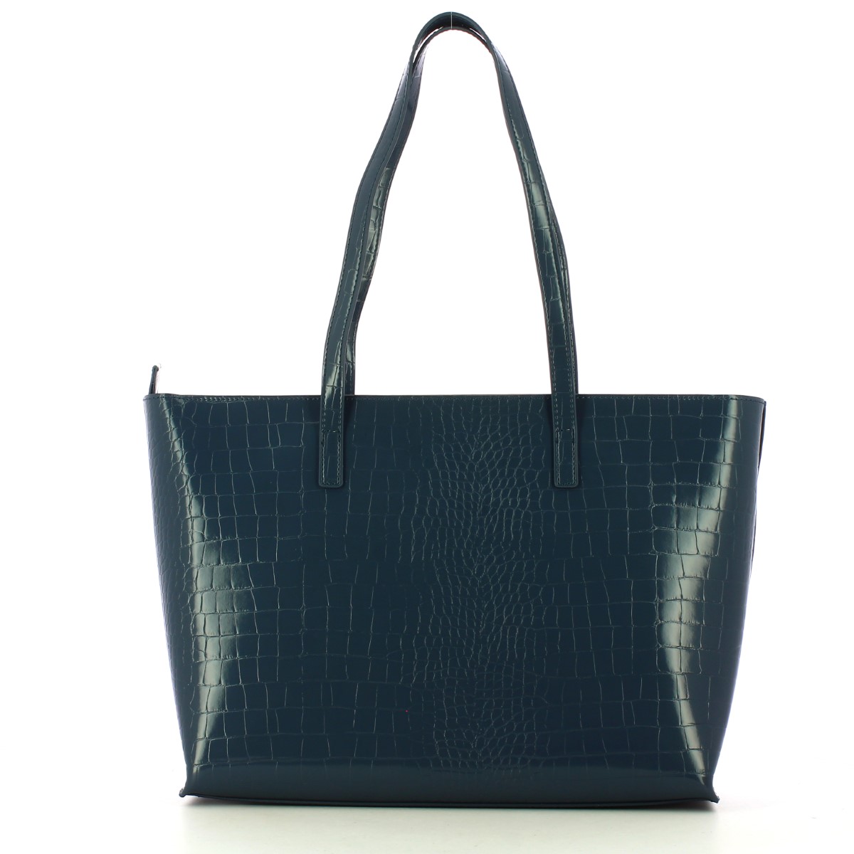 Love Moschino Shopper Big Logo Croco Blu - 3