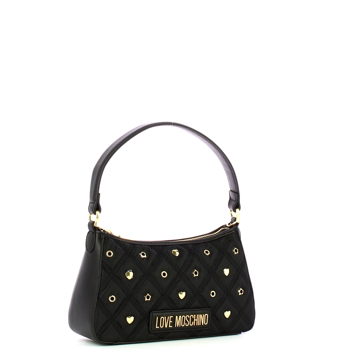 Love Moschino Borsa a mano in nylon con borchie Nero - 2