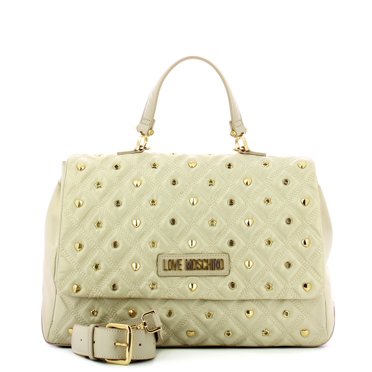 Love Moschino Borsa a mano in Nylon con borchie Lamb - 4