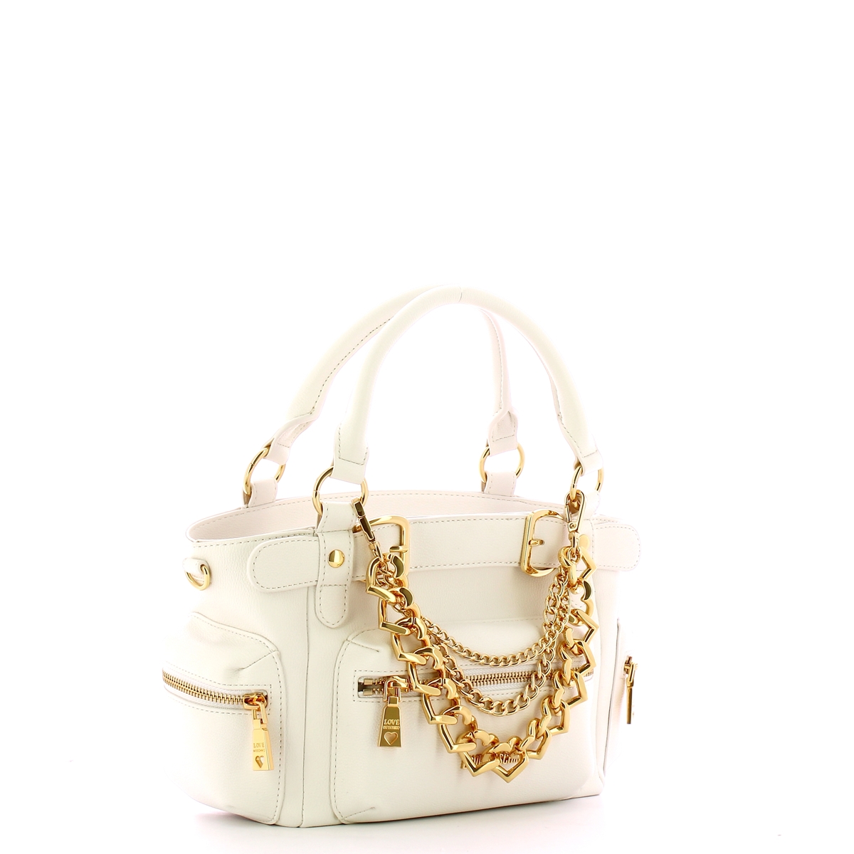 Love Moschino Borsa a mano Eco-Friendly Chain Charm Bianco - 2