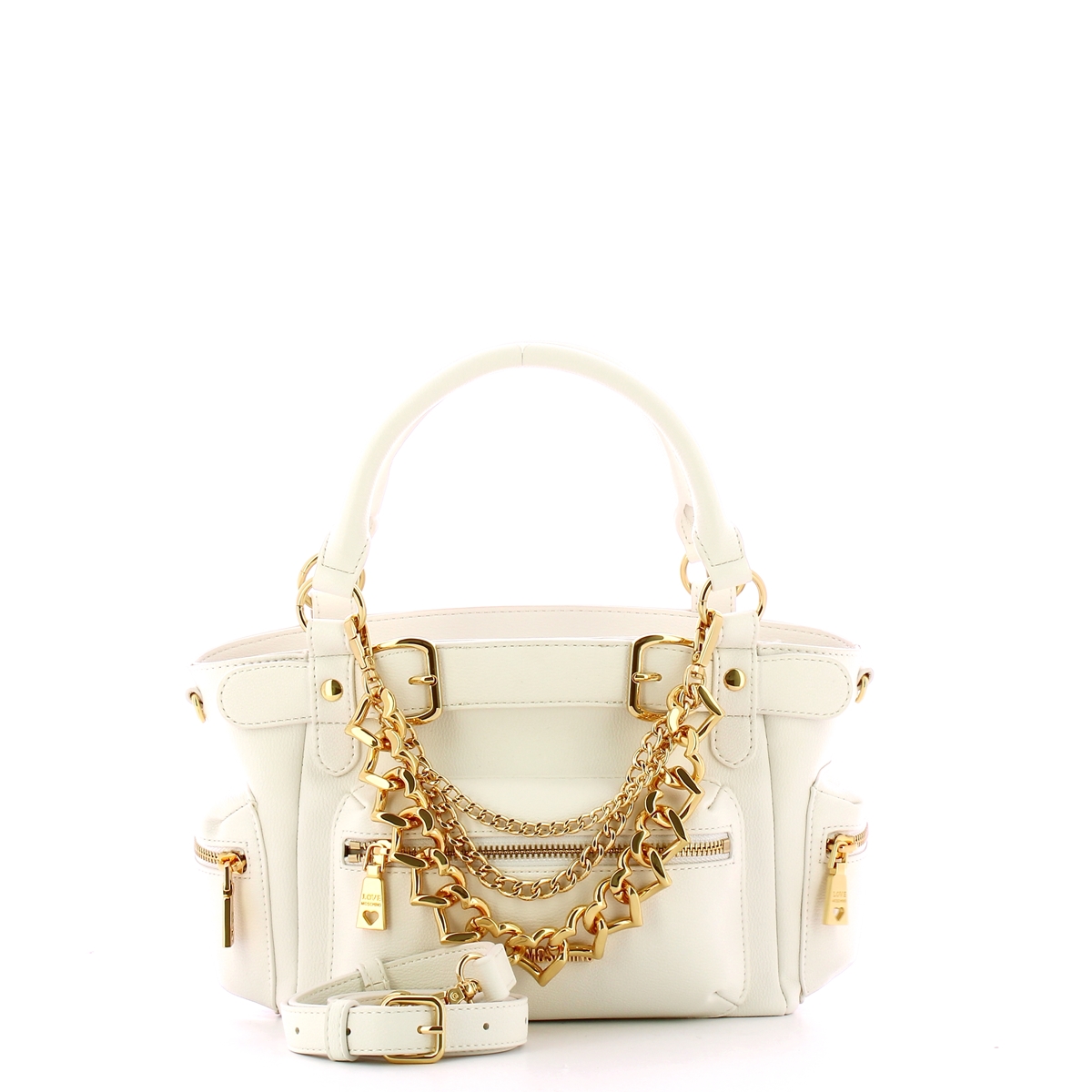 Love Moschino Borsa a mano Eco-Friendly Chain Charm Bianco - 4