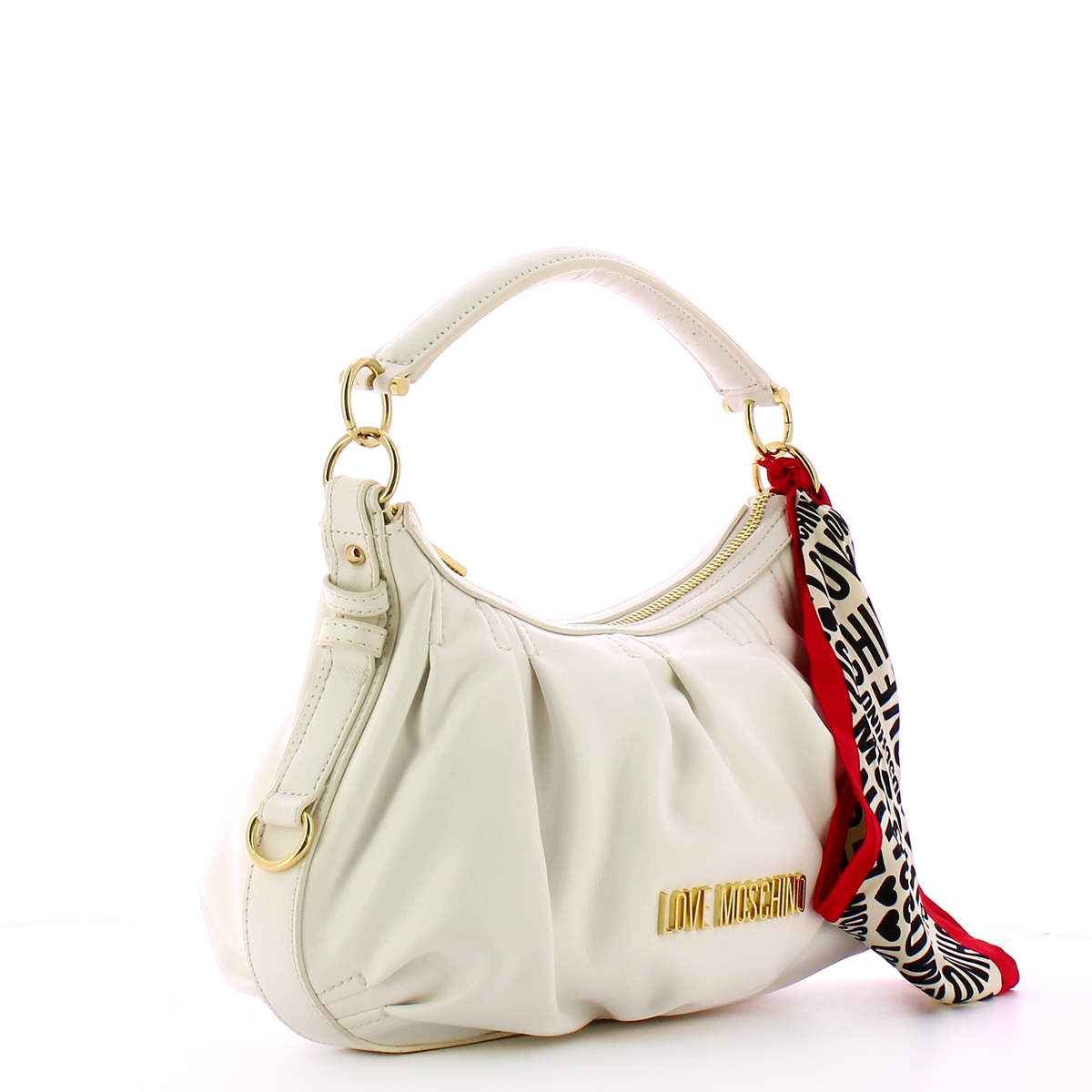 Love Moschino Borsa a mano con foulard City Bag Bianco - 2