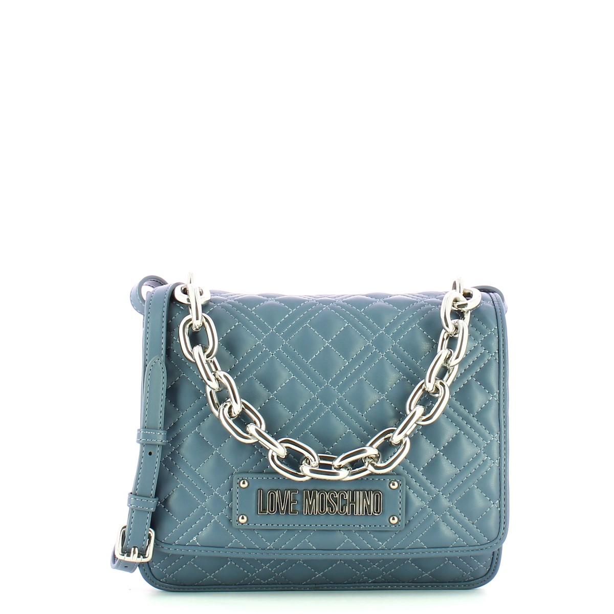 Love Moschino Borsa a tracolla con catena Shiny Quilted Denim - 1