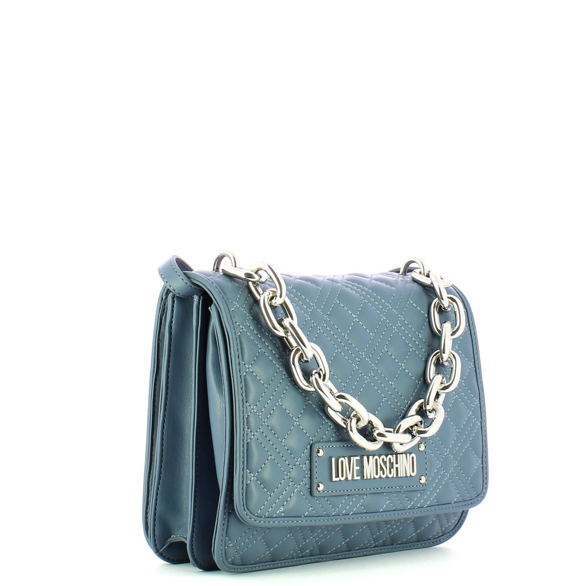 Love Moschino Borsa a tracolla con catena Shiny Quilted Denim - 2