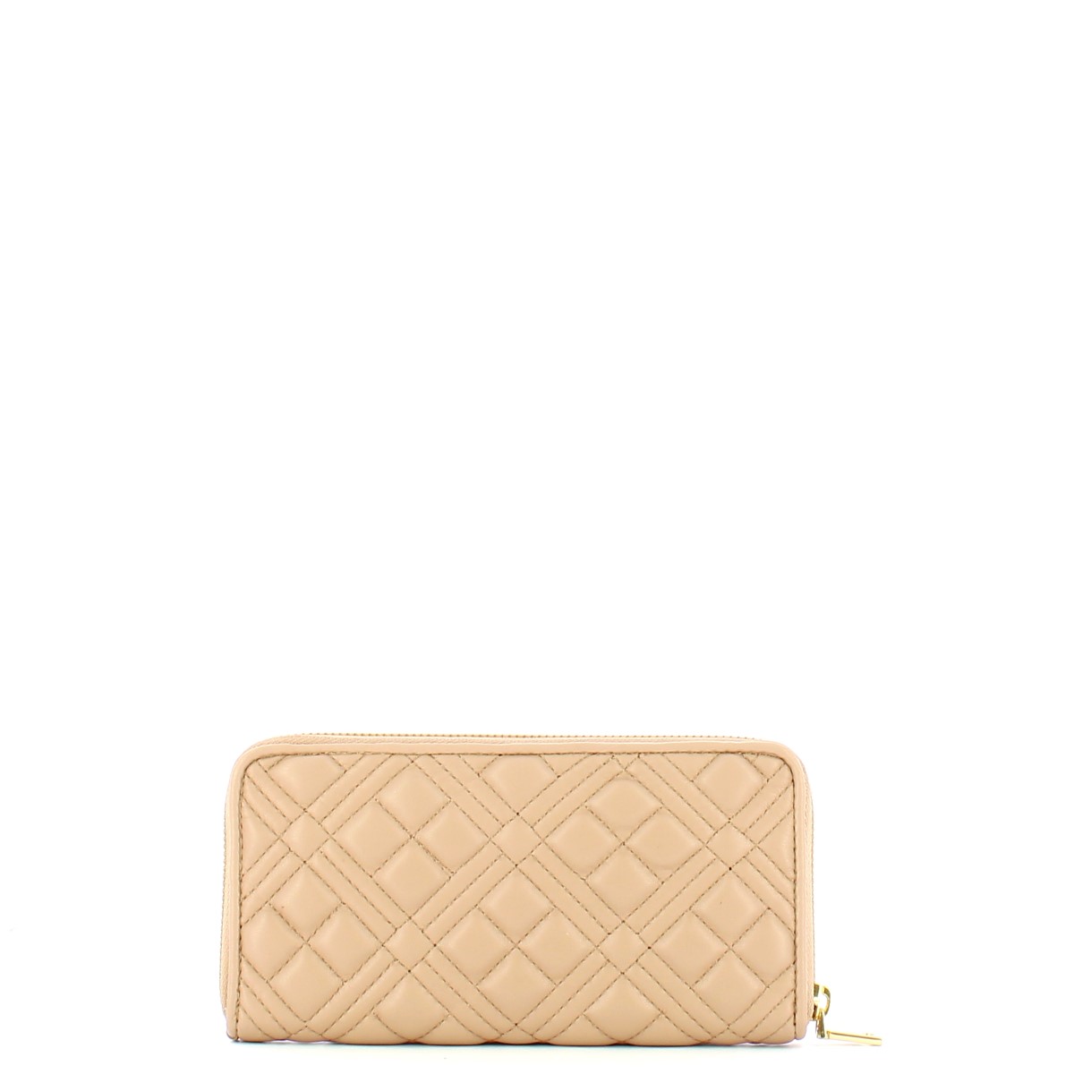 Love Moschino Portafoglio Shiny Quilted Zip Around Taupe - 2