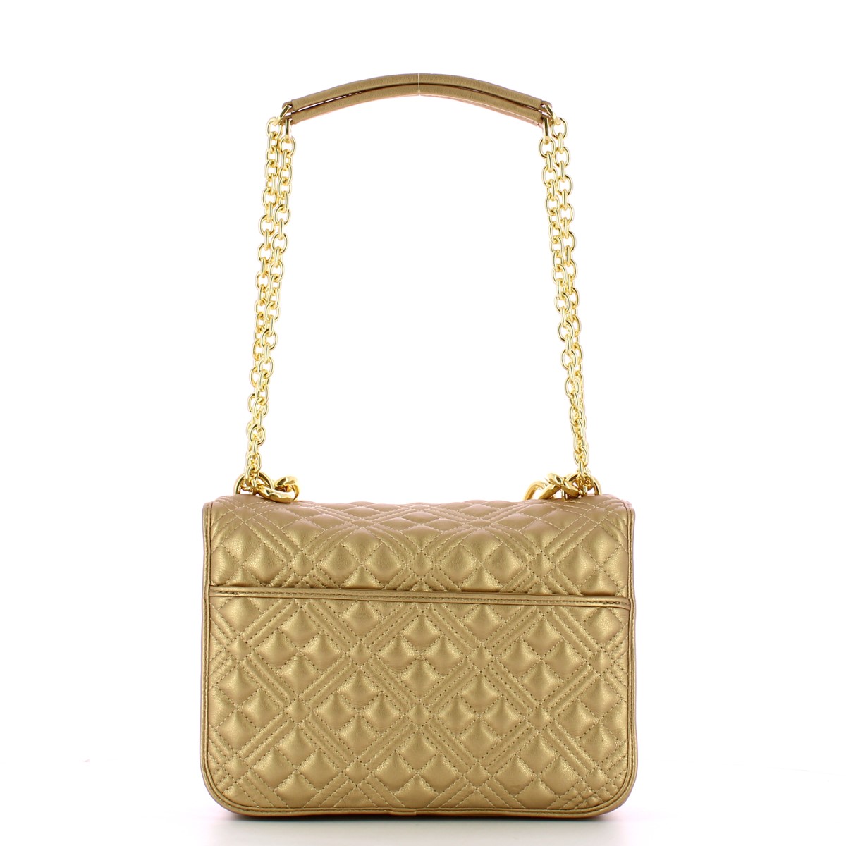 Love Moschino Borsa a spalla con catena Shiny Quilted Oro - 3