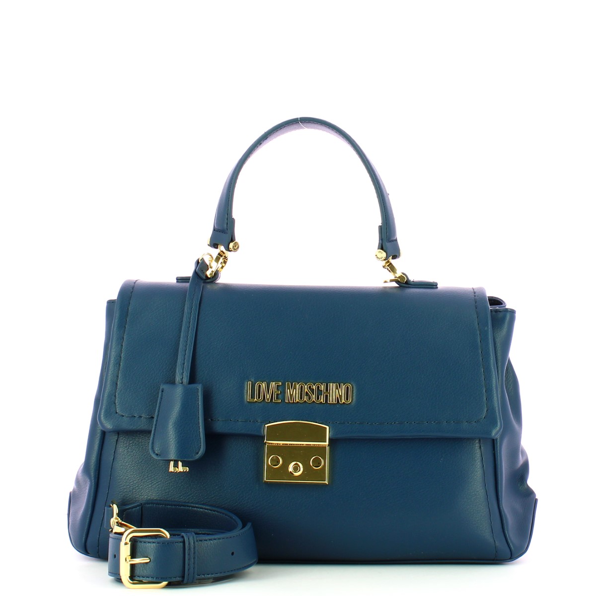 Love Moschino Borsa a mano Medium Sweet Lock Blu - 4