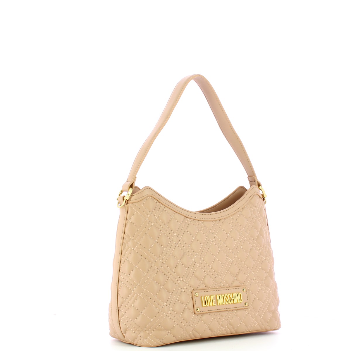 Love Moschino Borsa a spalla con catena Shiny Quilted Nude - 2