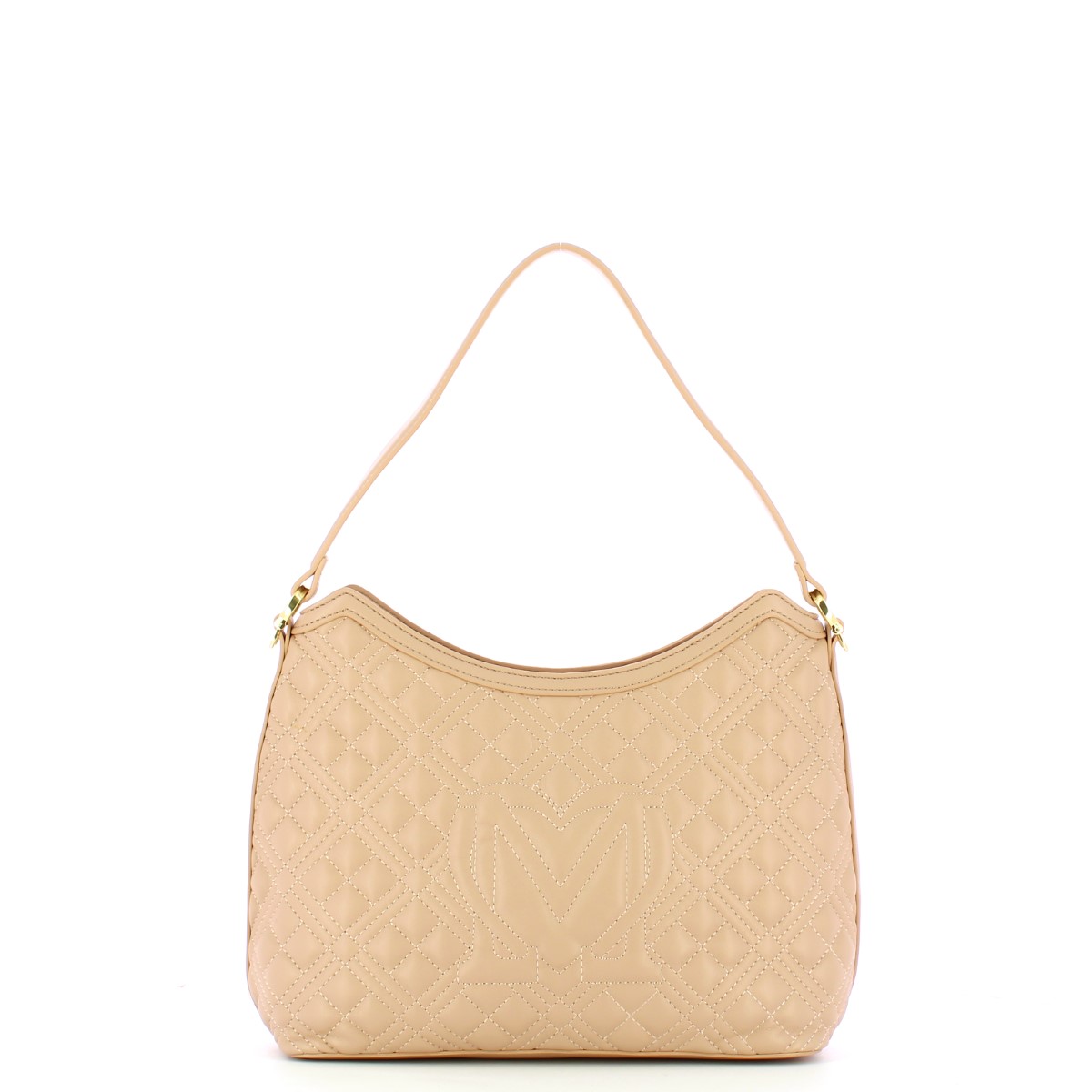 Love Moschino Borsa a spalla con catena Shiny Quilted Nude - 3