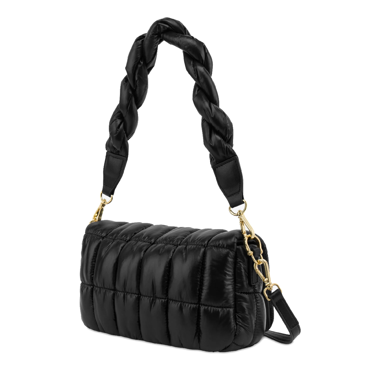 Love Moschino Borsa a spalla Thin Air in nylon trapuntato Nero - 2