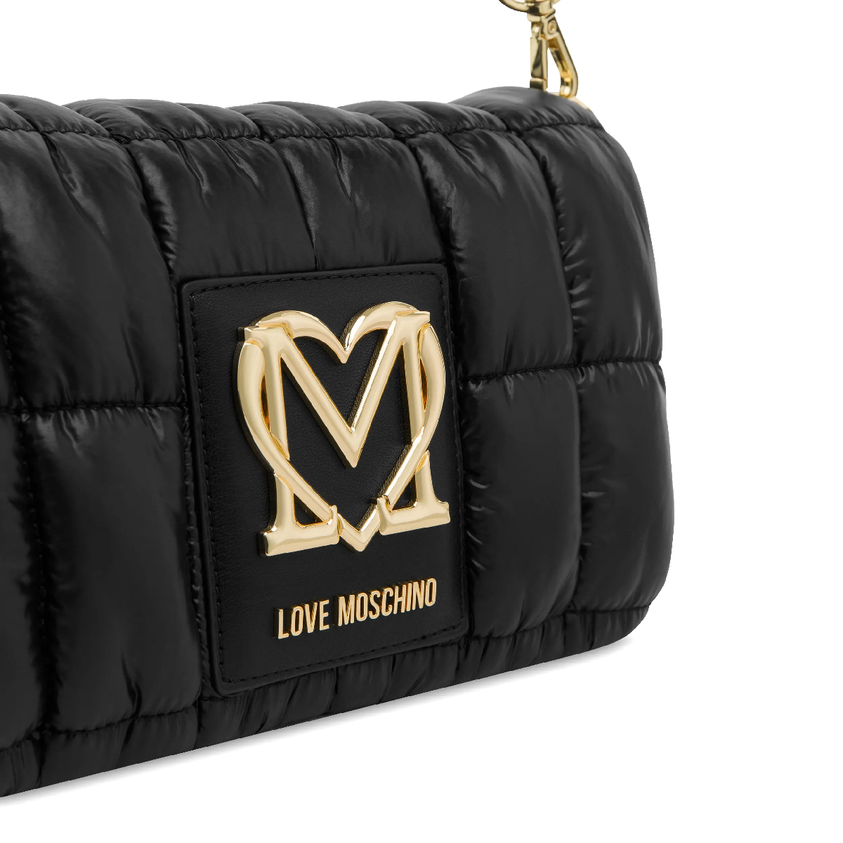 Love Moschino Borsa a spalla Thin Air in nylon trapuntato Nero - 3