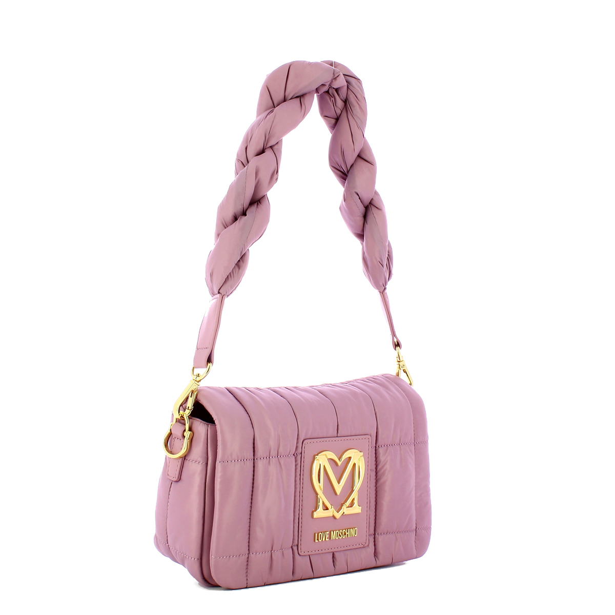 Love Moschino Borsa a spalla Thin Air in nylon trapuntato Lilla - 2