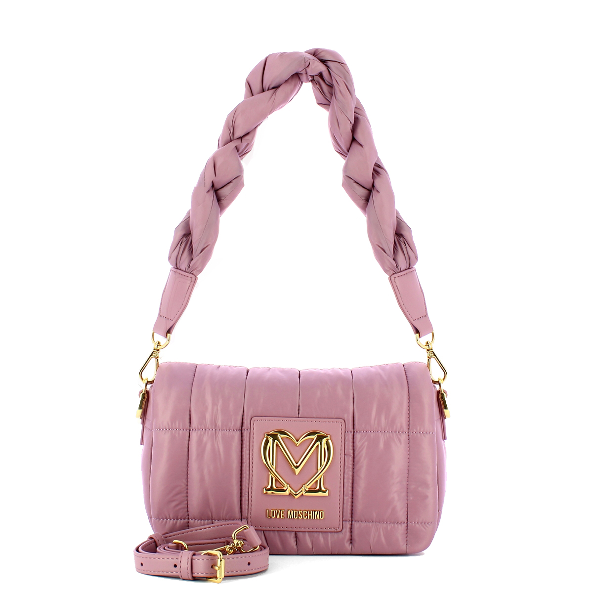 Love Moschino Borsa a spalla Thin Air in nylon trapuntato Lilla - 4