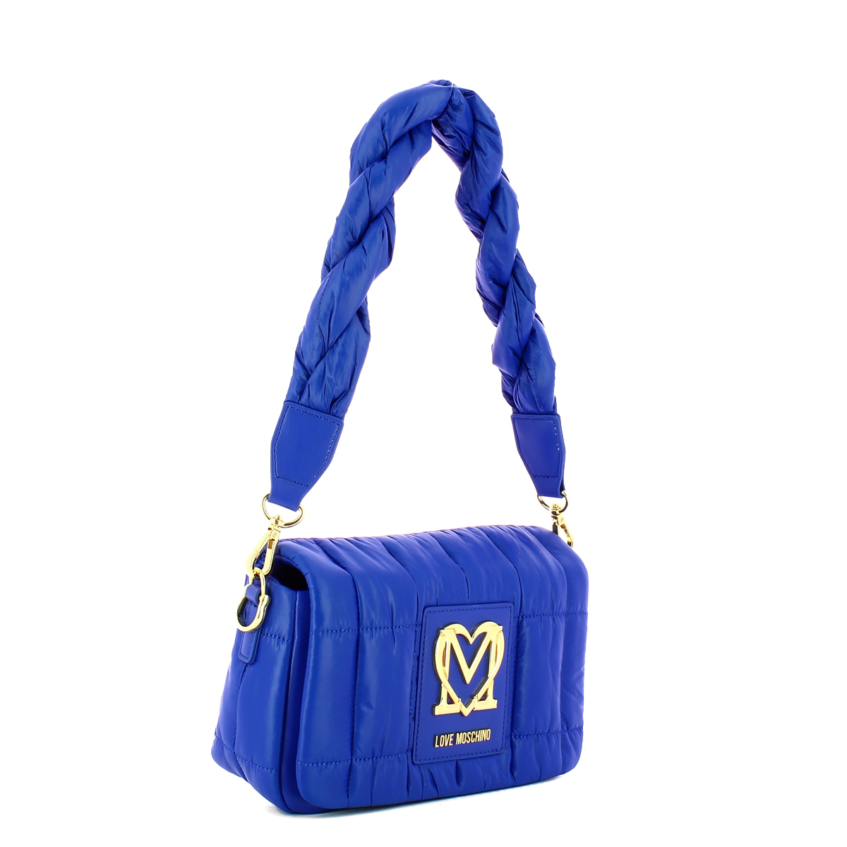 Love Moschino Borsa a spalla Thin Air in nylon trapuntato Blu Oceano - 2