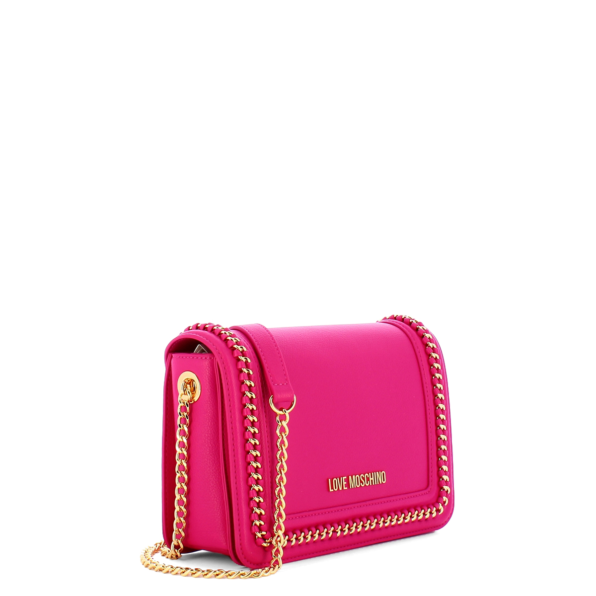 Love Moschino Borsa a spalla con catena Fuxia - 2