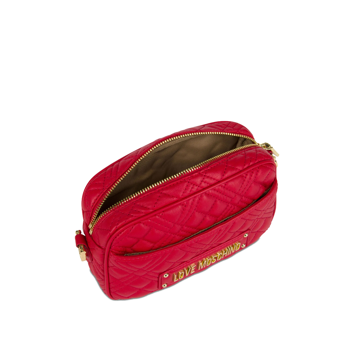 Love Moschino Camera Bag Shiny Quilted Rosso - 4