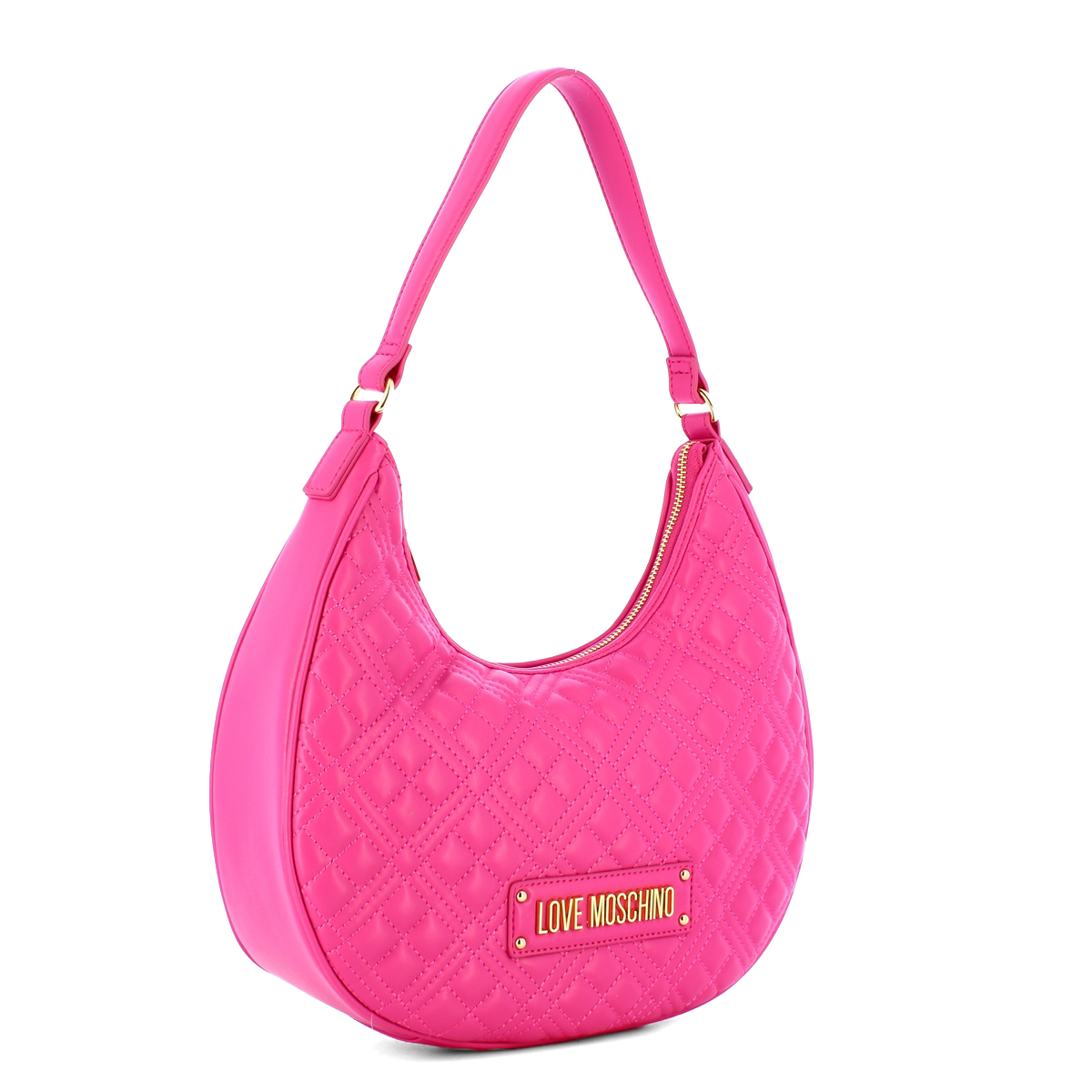 Love Moschino Hobo Bag Shiny Quilted Fuxia - 2