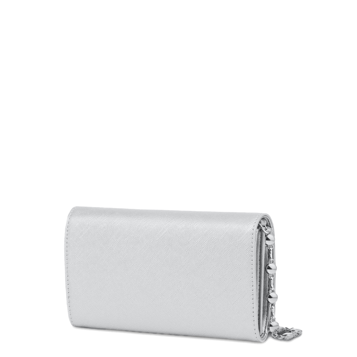 Love Moschino Clutch Portafoglio con tracolla con strass Argento Laminato - 2