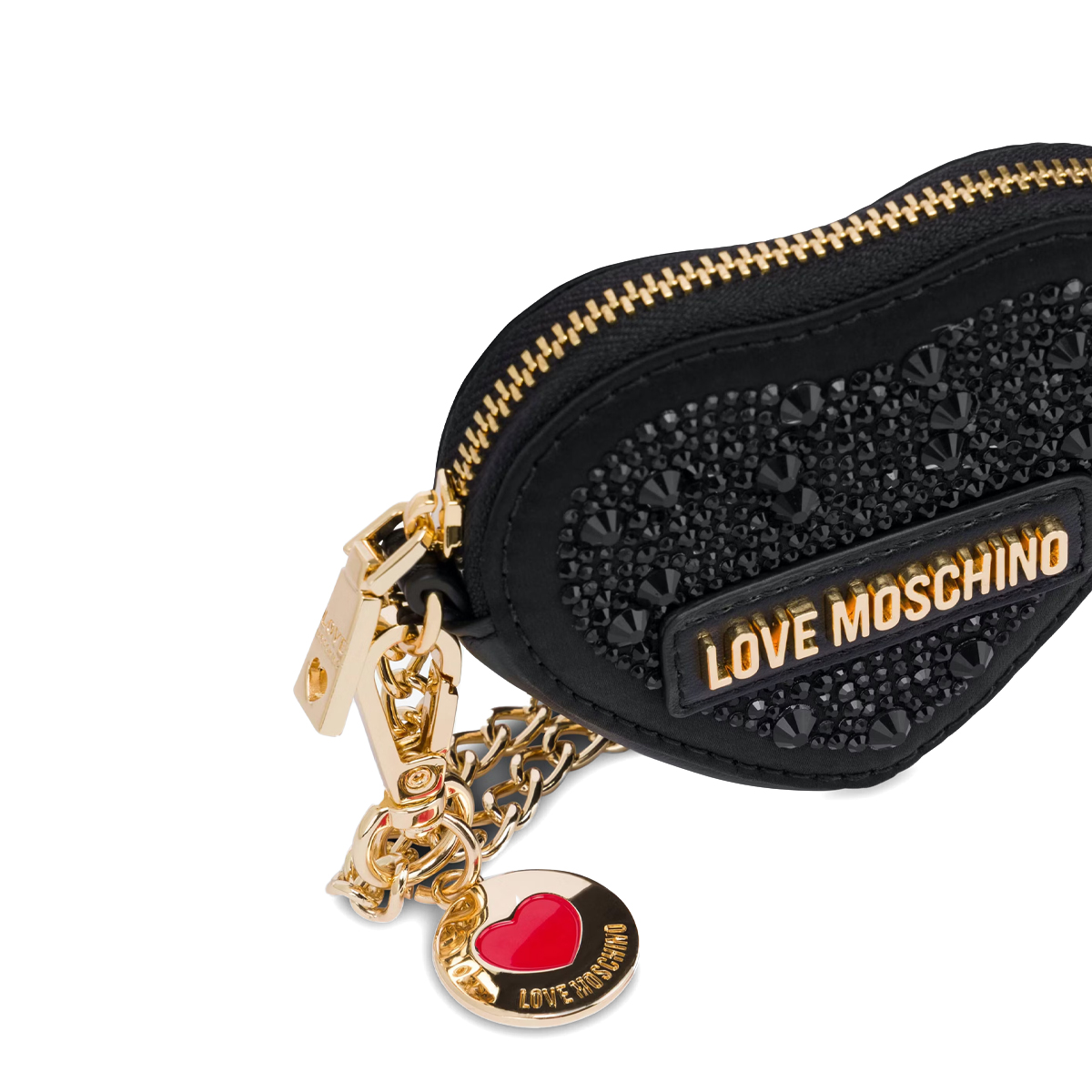 Love Moschino Bustina Portachiavi Cuore con strass Nero - 3