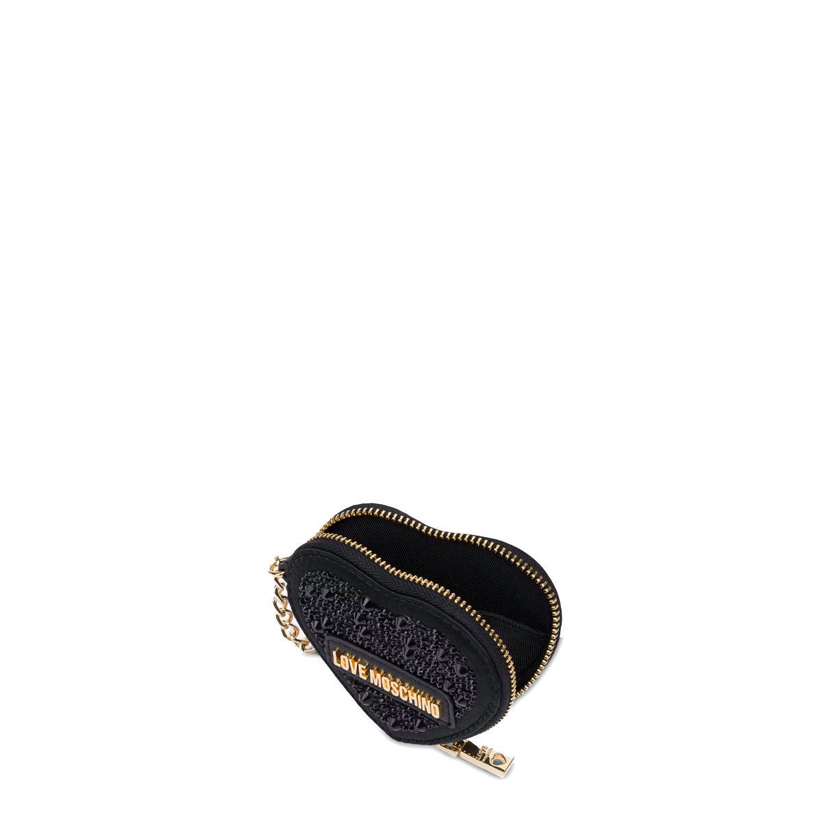 Love Moschino Bustina Portachiavi Cuore con strass Nero - 4