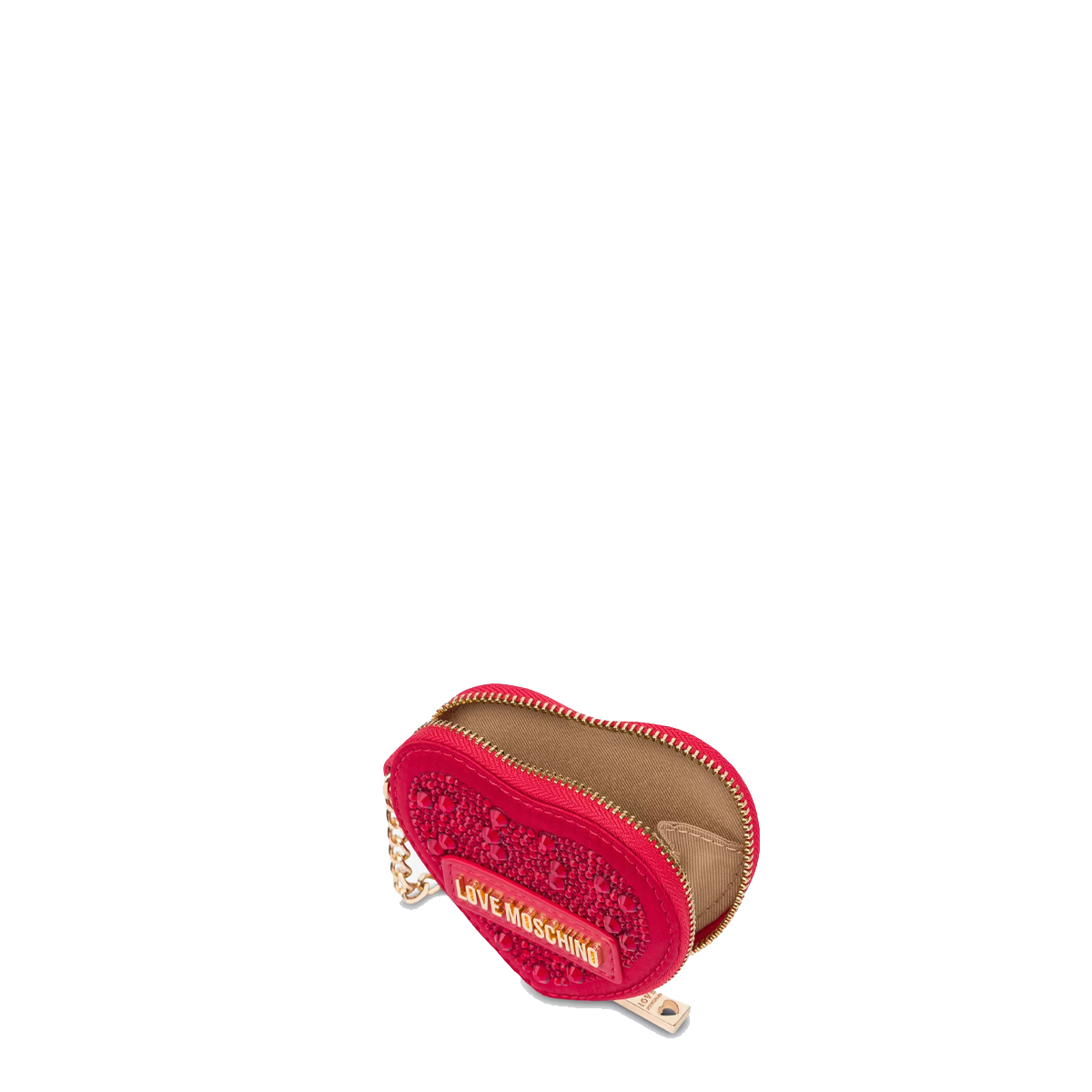 Love Moschino Bustina Portachiavi Cuore con strass Rosso - 4