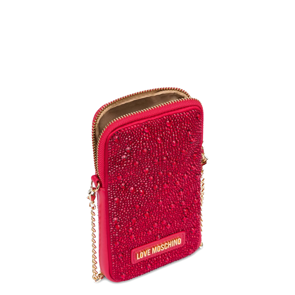 Love Moschino Portacellulare con strass Rosso - 4