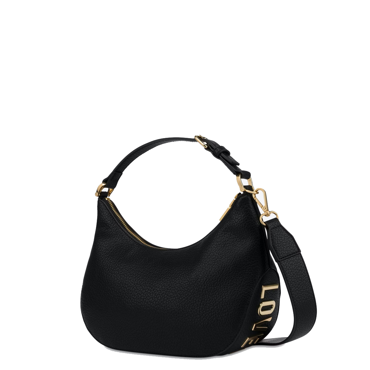 Love Moschino Hobo Bag Small Eco-Friendly Giant Logo Nero - 2