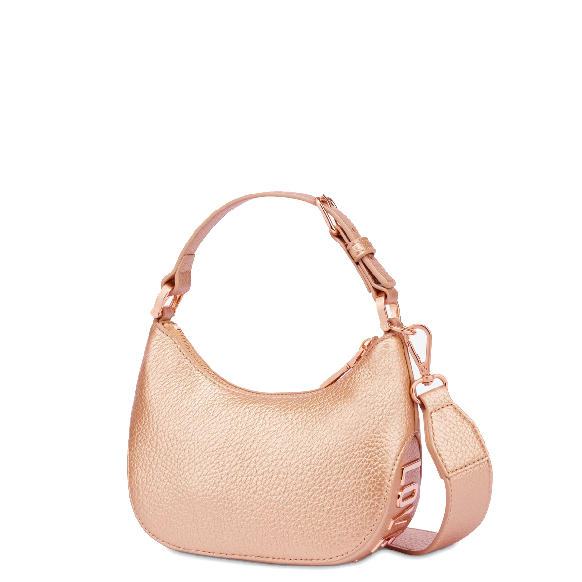 Love Moschino Hobo Bag Small Eco-Friendly Giant Logo Rose Gold - 2