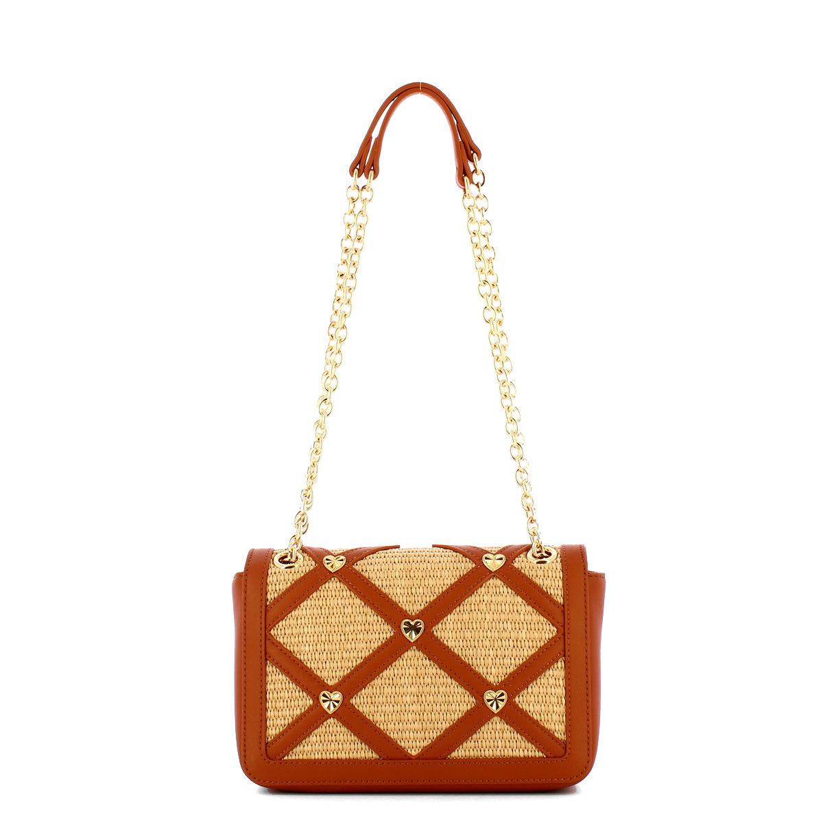 Love Moschino Borsa a spalla in raffia Naturale Cuoio Oro - 3