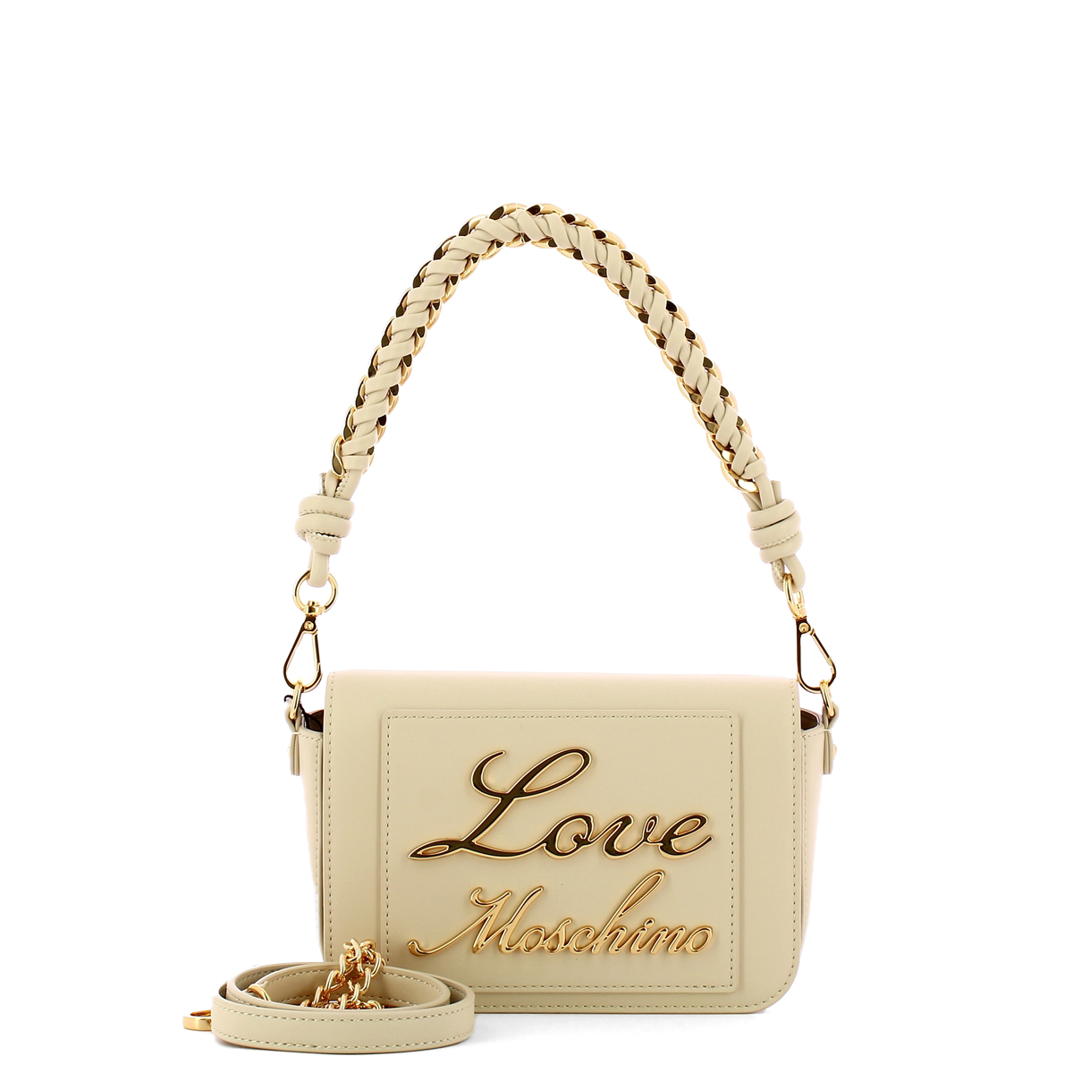 Love Moschino Mini Borsa a tracolla con logo Avorio - 4